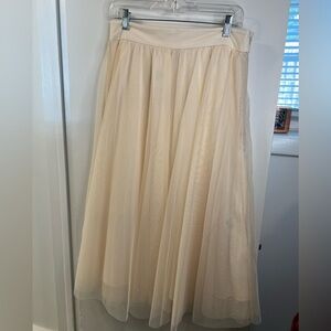 H&M Cream Midi Skirt